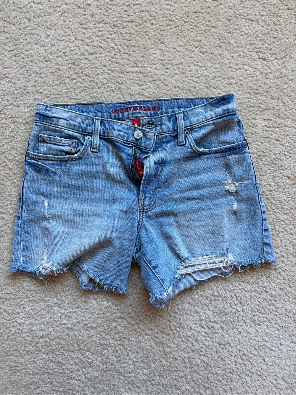 Lucky Brand Light Wash Distressed Denim Cutoff Shorts